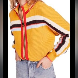 Free People Ready Set Go Zip Up Cardigan Sweater Size S